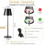4 Pack Cordless Table Lamp Rechargeable Black - Image 4