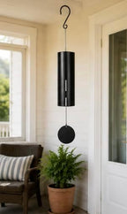Carson 36" Black Cylinder Wind Chime – Deep Tone Outdoor Wind Chime with Adjustable Striker, Powder-Coated Steel Hanging Chime for Patio, Porch, Garden & Memorial Decor - Image 7