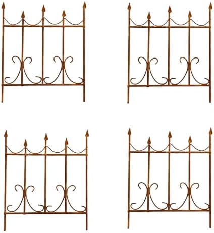1-4 PCS Miniature Rusty Fence Gate Metal Craft Ornaments Fairy Garden Decoration Accessories Decorate Your Own Mini Yard (Fence gate 4pcs) by Unknown