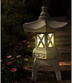 Buddha Statue,Garden Decoration Ornament Solar Pagoda Garden Yard Sculpture Lantern Zen Asian Decor Light for Patio Jardin - Image 4