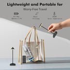 3 Pack Small Black Rechargeable Cordless Table Lamps Dimmable - Image 5