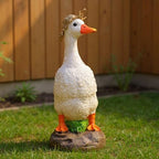Funny Duck Outdoor Statue, Resin Garden Lawn Yard Decor, Figurine Sculpture Ornament for Porch Patio Flower Bed Home Bookshelf, 11.6" H × 5.5" L × 5.5" W - Image 5