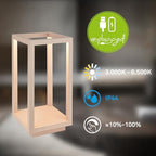 BRILONER - LED Table Lamp Wireless IP44 with Touch, Dimmable, CCT, Battery & Light Source Interchangeable, LED Lantern, Table Lamp, Battery Lamp, Patio, Outdoor Lamp, 10 x 10 x 22 cm, Beige - Image 2