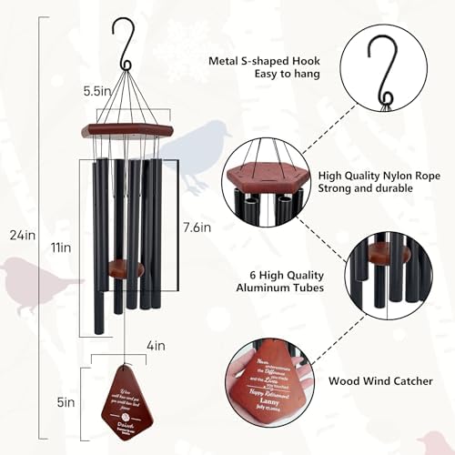 ASTARIN Personalized Name Memorial Wind Chimes, Sympathy Gift for Loss of Lover Mom Dad, Bereavement Deep Tone Wind Chimes for Outside in Memory Gift, Decor Outdoor Garden Patio - Image 3