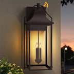 25IN Dusk to Dawn Outdoor Wall Sconce, 3-E12 Base Patio Light by Lawyettle