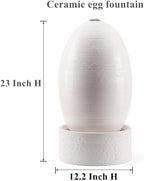 Ceramic Outdoor and Garden Fountain Home Decoration Waterfall Water Feature (Egg 12 INCH White) - Image 2
