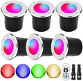 Low Voltage RGB Landscape Lights,Color Changing Outdoor In-Ground Light with Connectors RGB Well Lights 12-24V Landscape Lighting for Outdoor Christmas Halloween Party (RGBW 6 Pack) by ELEGLO