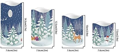 Jeiento Christmas Flameless Candles, Battery Operated LED Real Pillar Wax Flickering Moving Wick Effect Candle Sets with Remote Control Cycling Timer, 3 inch,4 inch,5 inch, 6 inch, Pack of 4 - Image 2