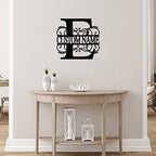 Metal Sign E Custom Name Initial Letter Monogram Personalized Metal Address Sign Plaque Modern Laser Cut Metal Wall Sculpture Artwork Sign for Office Front Door Entryway Cabin Decor 18 Inch - Image 4