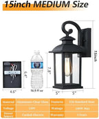 Dusk to Dawn Outdoor Porch Lights Wall Mount 2-Pack, Matte Black - Image 5