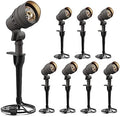 GOODSMAN Landscape Lighting 8PK Low Voltage Landscape Lights Led Low Voltage Landscape Spotlights 4.5W 205 Lumen Floodlights with Cable Connectors Metal Stakes 9127-96603-08A by GOODSMANN