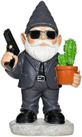 Gnome Decoration for Garden & Home - Professional Hitman Look Statue, Léon Inspired 8.7 Inch Resin Decor, Unique Outdoor Gift for Women/Men by GIOMLE