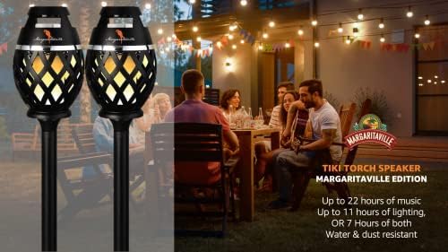 Margaritaville Tiki Torch - Waterproof Bluetooth Speaker, Portable Party Speaker with Flickering LED Lights, Perfect for Travel, Parties, Yards, and Pools (2 Pack) - Image 2
