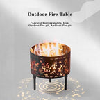 BNEI Outdoor fire Pit, Garden Multifunctional Heating Stove, Beautiful Texture Pattern, Metal, Multiple Sizes and Specifications, Suitable for a Variety of Fuels (30CM) - Image 3