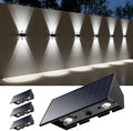 4 Pack Cool White Solar Power Fence Wall Light Outside Up and Down by Roopure