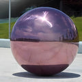 Stainless Steel Gazing Globe Mirror Ball, Decorative Gazing Balls for Garden, Reflective Smooth Garden Ball Sphere for Outdoor Yard Decoration (Purple, Dia: 8 inch) by KOIUGAYK