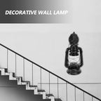 Toddmomy Retro Vintage Wall Lamp Retro Kerosene Style Hanging Lantern Wall Sconce Black Metal Frame Decorative Restaurant Corridor Bedroom Lighting Without Bulb - Image 4