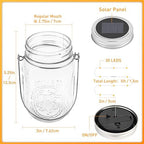 GIGALUMI Solar Mason Jar Lights, 12 Pack 30 Led String Fairy Lights - Image 2