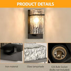 2-Pack Outdoor Wall Sconce,Black Waterproof Exterior Lighting - Image 3