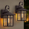 2 Pack Dusk to Dawn Outdoor Wall Lights, Brown Porch Lanterns by Lawyettle