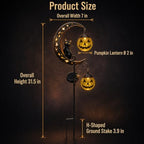 2 Pack Solar Halloween Pumpkin Moon Black Cat Garden Stake Lights Outdoor - Image 7