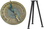 Brass Old Father Time Sundial with Verdigris Highlights Garden Clock with Stand by Unknown