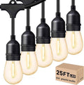Svater Outdoor String Lights LED 24 FT S14 LED Edison Vintage Waterproof by Svater