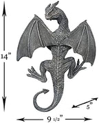 Dragon Winged Gargoyle Fence Hanger Outdoor Wall Decor- Detailed Fence Topper Hanging Statue- Gothic Climbing Grotesque Dragon for Garden, Patio, Porch (14 Inch) - Image 6