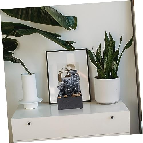 OUNONA Portable Resin Fountain for Home and Garden Decor Small Indoor Outdoor Waterfall Ornament Unique Desktop Fountain Resin Material Office Living Decoration - Image 2