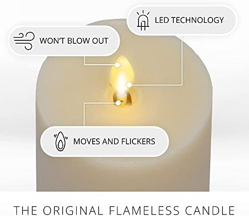 Luminara - Flameless LED Battery Operated Flickering Pillar Candles - Ivory - Pack of 1-3x6.5 - Realistic Moving Flame Real Wax Indoor/Outdoor Decor - Image 3