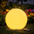 Solar Globe Light Outdoor w/Ground Stake, 12 Inch Solar Ball Light w/Remote by COPU