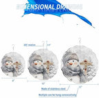 Christmas Wind Spinner Christmas Snowman Stainless Steel Spinner for Yard Garden Snowflake Snowy Scenery Wind Sculptures 12 Inch 3D Crafts Ornaments Hanging Wind Spinners for Outdoor & Indoor Decor - Image 2