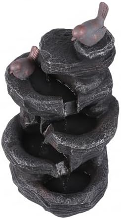 Generic Resin Stone Imitation Waterfall with LED Lights Tabletop Water Fountain Tabletop Fountain Relax Meditation Decor for Home Office by Unknown