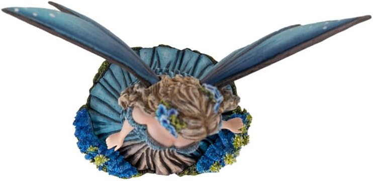 Pacific Giftware Lavender Fairy Figurine 16.54” Tall with Elegant Blue Wings and Floral Gown Exquisite Resin Fairy Statue for Indoor Home and Outdoor Garden Decor - Image 3