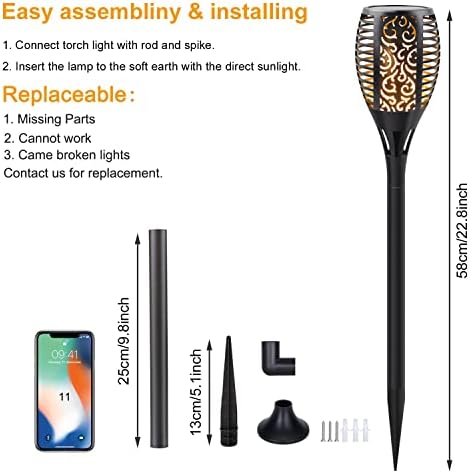 8Pack Flickering Solar Lights Outdoor Dancing Flame 3 Installation - Image 3