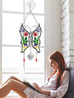 KY&BOSAM God Bless Nurse Butterfly Suncatcher with Pressed Flower Wings Nurse's Day Butterfly Stain Glass Catchers Wind Chime Ornament Charm with Metal Heart Gifts for Nurses Birthday Christmas - Image 3