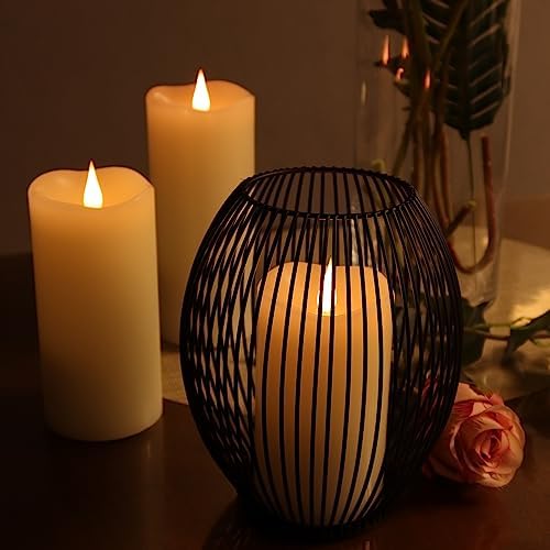 TECHLONG Flameless Candles with Remote Timer, 3D Moving Flickering Flame Battery Operated Candles Lasting 1000+ Hours, 3" x 7" Ivory Real Wax Electric LED Pillar Candles, Set of 2 - Image 5