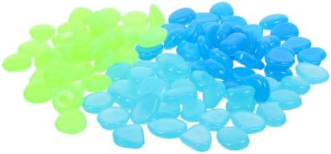 300pcs Glow in Dark Resin Pebbles, for Garden by ABOOFAN