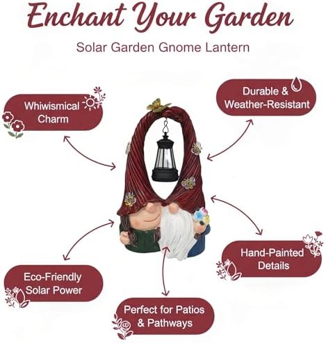 Couple Gnome Decor with Solar Light Lantern Lamp Garden Statue Outdoor Figurine for Yard Patio Unique Perfect Gnomes Gifts for Women Mom Grandma Valentines Decorations - Image 5