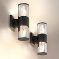 ASD Smoky Glass Outdoor Wall Lights - Up & Down 60W 120V E26 Base ETL Exterior Lighting Fixtures, LED/CFL/Incandescent Bulb Outdoor Lights for House, Waterproof Patio Wall Sconces & Porch Decor 2 Pack by ASDLightingCorporation