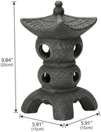 Pagoda Garden Statue - Grey Resin Pagoda Statue with Zen Ambiance Water-Resistant Outdoor Decor for Patio Yard Landscape - Image 3