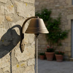 Wall-Mounted Bell with Pull Cord Outdoor Cast-Iron Chime with Bracket Heavy Duty for Shop Owners, Porch, Garden, Cafe, Large - Image 3