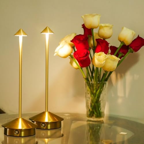2 Pack Cordless LED Table Lamp, Rechargeable 5200mAH Battery Operated Lamp for Decor, 3 Color Stepless Dimming Desk Lamps, for Restaurant, Bedroom, Outdoor Camping, Coffee Shop, Night Light - Image 5