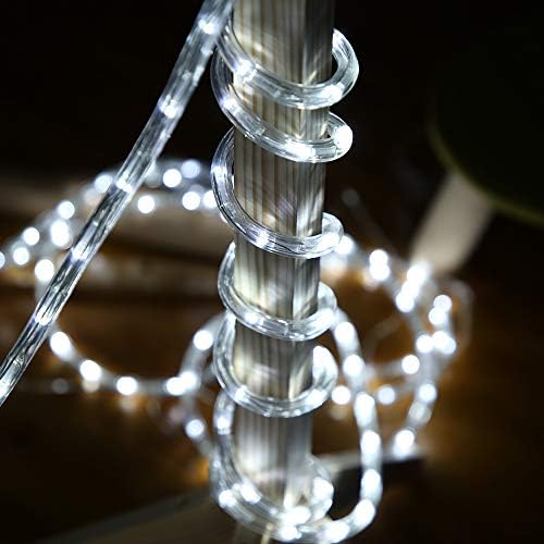 DINGFU 50ft 360 LED Waterproof Rope Lights, 110V Connectable Indoor Outdoor White Led Rope Lights for Outside, Deck, Patio, Pool, Camping, Bedroom Decor, Landscape Lighting and More (White) - Image 5