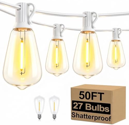 Brightever 50FT LED String Lights 27 Bulbs Outdoor Waterproof Dimmable by Brightever