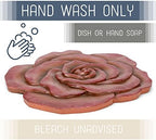 Magnolia Garden 12-Inch Sculpted Coral Rose Decorative Stepping Stone – 3D Floral Resin Garden Walkway Tile – Earthy Terra Cotta Flower Outdoor Accent - Image 3
