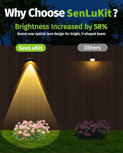 Solar Fence Lights Outdoor Waterproof Warm & Cool White & RGB（12Pack Black） - Image 2