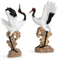 LOGOFUN 2PCS Red Crowned Crane Craft Set with Rock Base for Aquarium by LOGOFUN