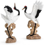 LOGOFUN 2PCS Red Crowned Crane Craft Set with Rock Base for Aquarium by LOGOFUN