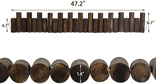 WORTH Wooden Log Rolls Garden Edging, 6.5" H x 47" L Landscape Lawn Border - Image 6
